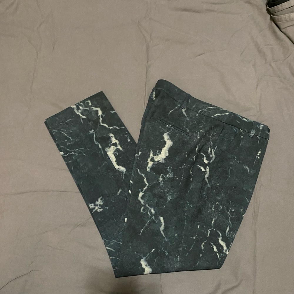 Marble green slim leg dress pant